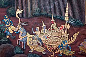 Detail from a mural painting with a 'Ramakien' motif - Thai version of the Indian Ramayana - from the temple complex of the Emerald Buddha, Bangkok (late 18th century) 